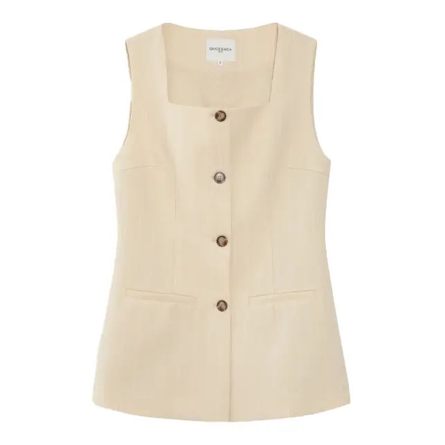GRACE & Mila Gilet Rayé En lin Vic