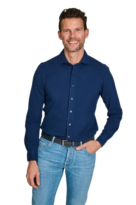 Gran Sasso Hommes Chemise manches longues homme bleu foncé