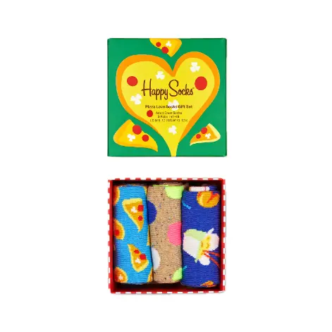 Happy Socks Pack Chaussettes 3 paires motifs Pizza Lover fast food