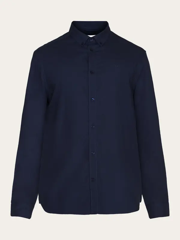 Harald Small Owl Oxford Regular Fit Shirt - GOTS/Vegan - Total Eclipse