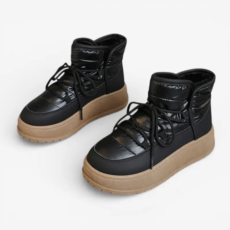 Harriet – Bottes d'hiver matelassées à lacets avec semelle épaisse