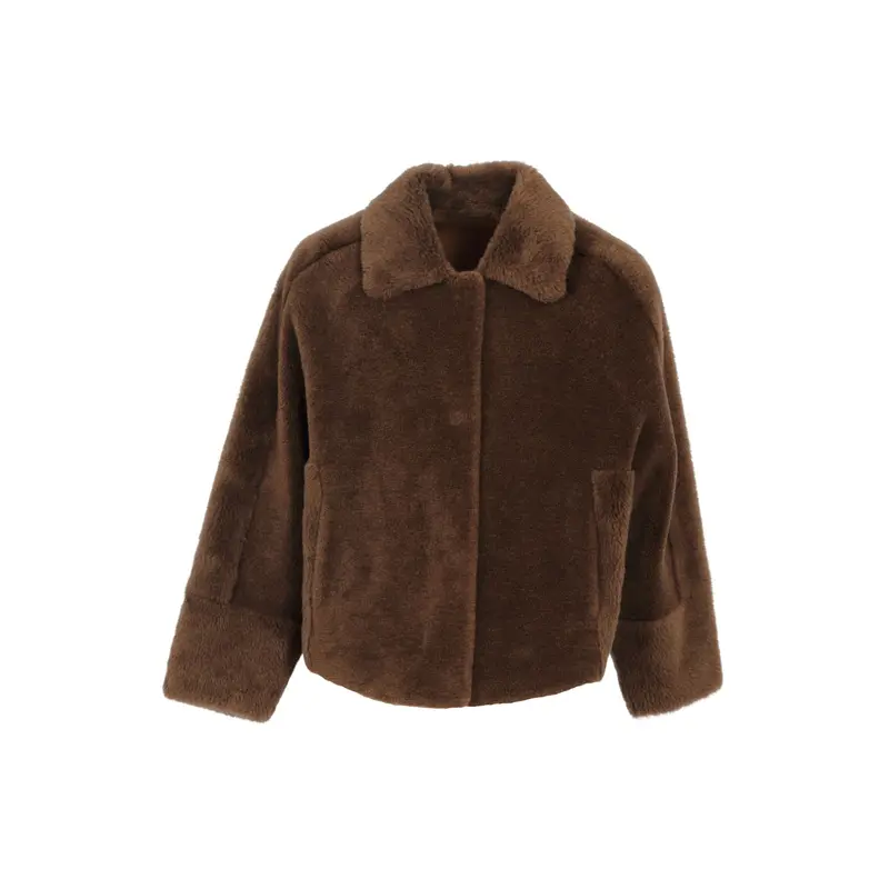 HELEN (REF. 63748) TOFFEE- VESTE RÉVERSIBLE EFFET PEAU LAINÉE (100% LAINE)