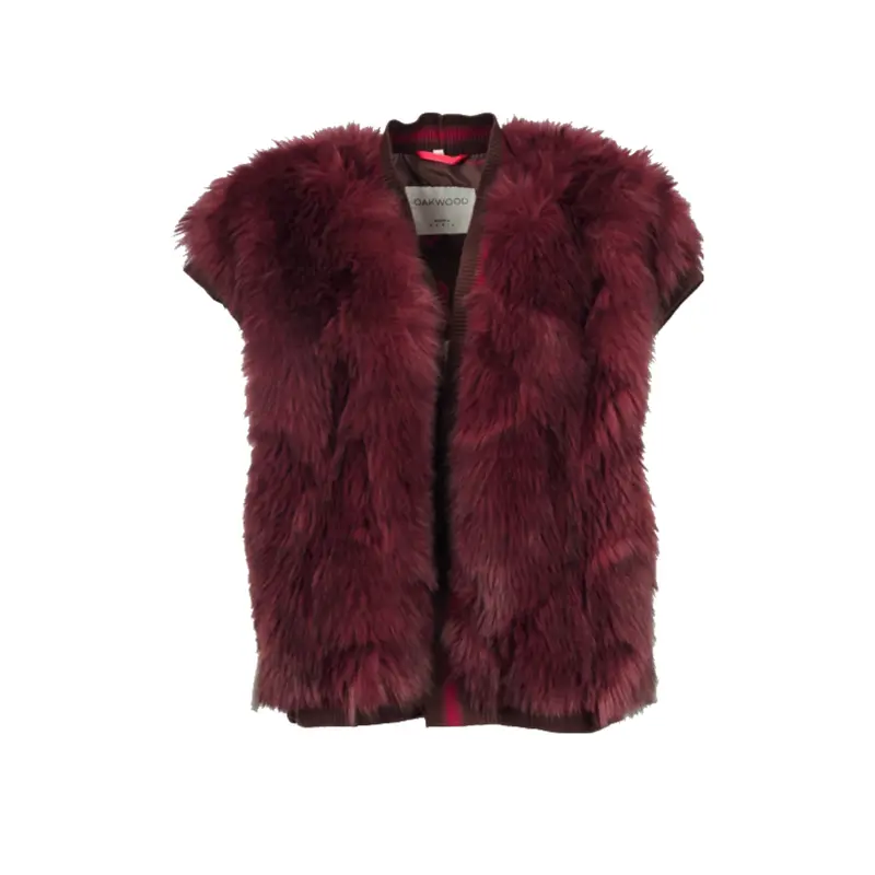 HERA (REF. 65301) BORDEAUX - GILET EN FAUSSE FOURRURE