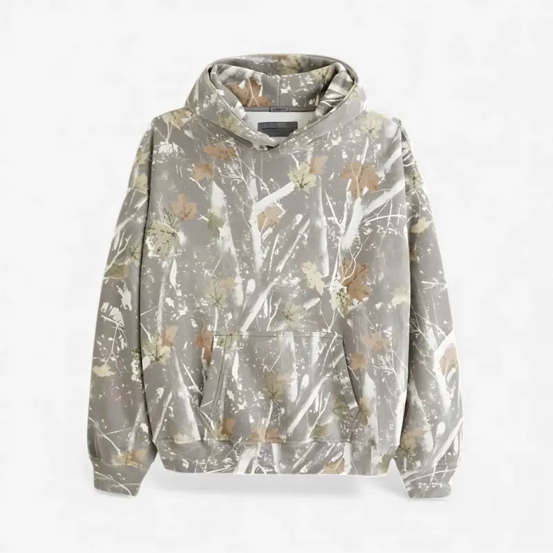 Heren oversized hoodie met bloemenprint