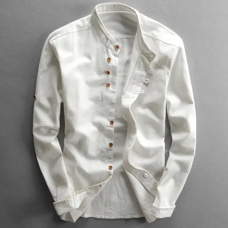 Hiro - Chemise coupe cintrée col montant