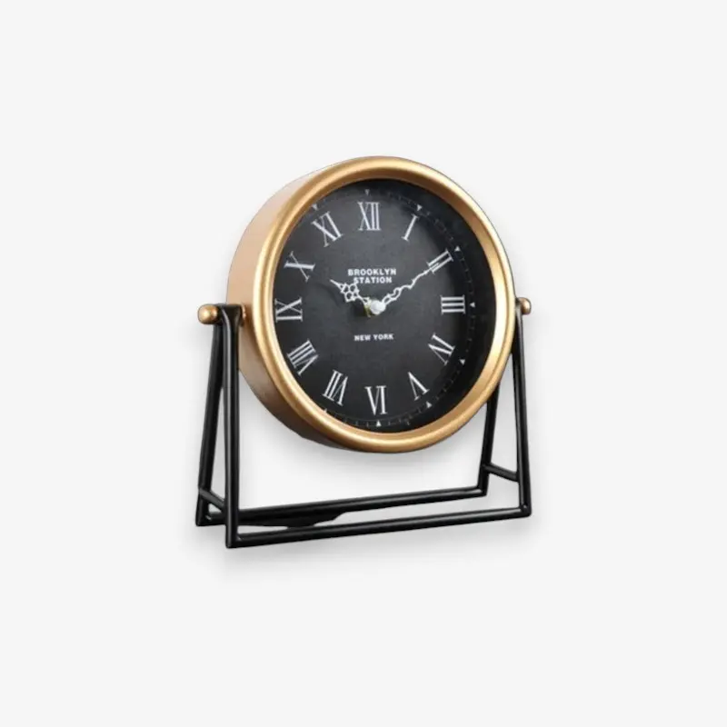 Horloge de table rétro silencieuse avec support