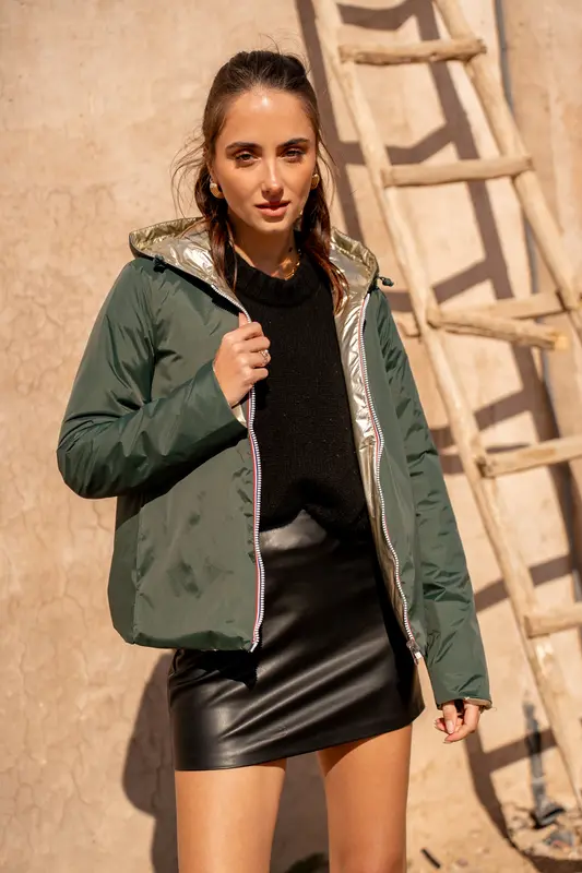 Imperméable réversible court mi-saison