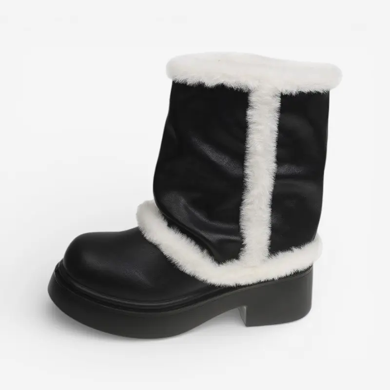Inaya – Chaussures mi-mollet à bout rond avec semelle antidérapante