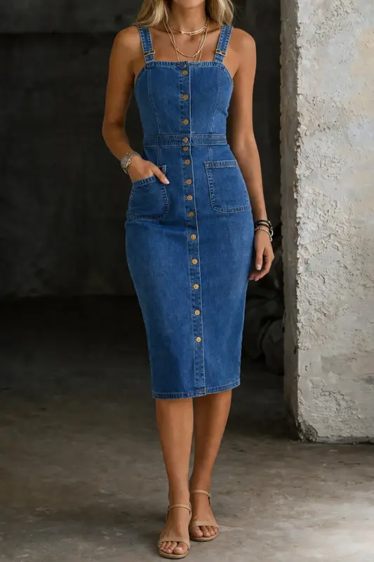 Indira - Robe en Jean Élégante