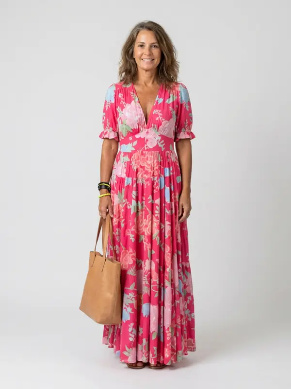Ione - Robe Midi Fleurie Légère