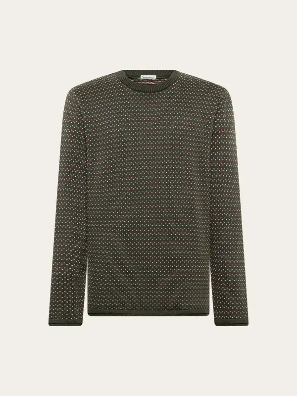 Jacquard crew neck sweater - Green
