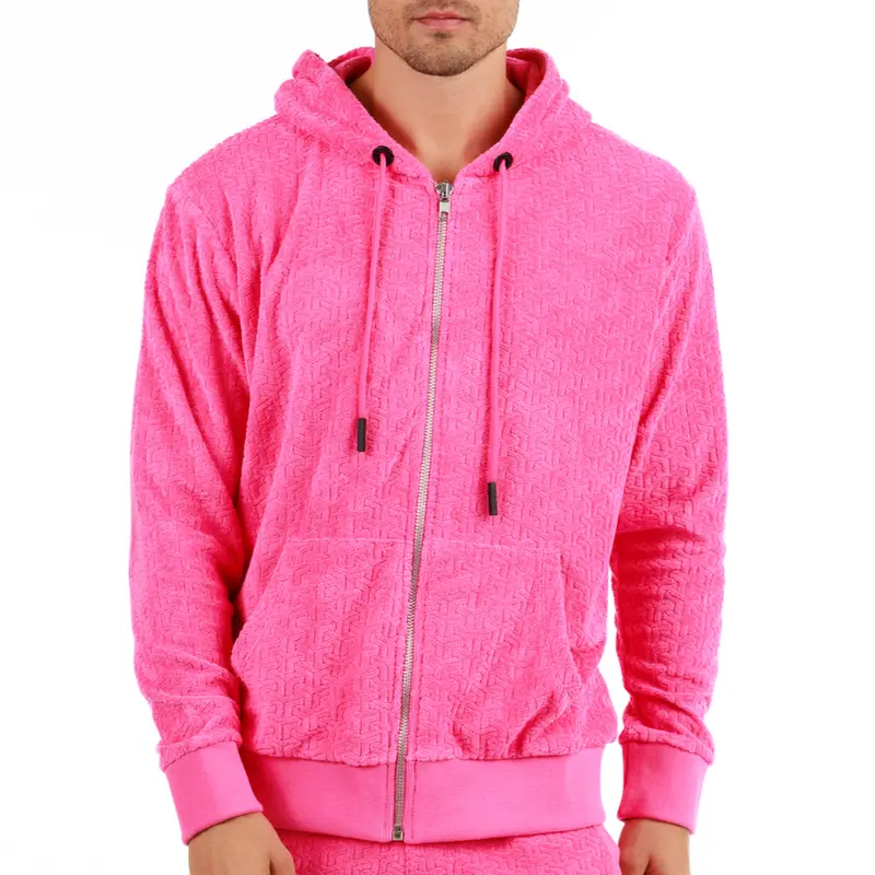 JACQUARD PARIS PINK| Towelling Hoodie