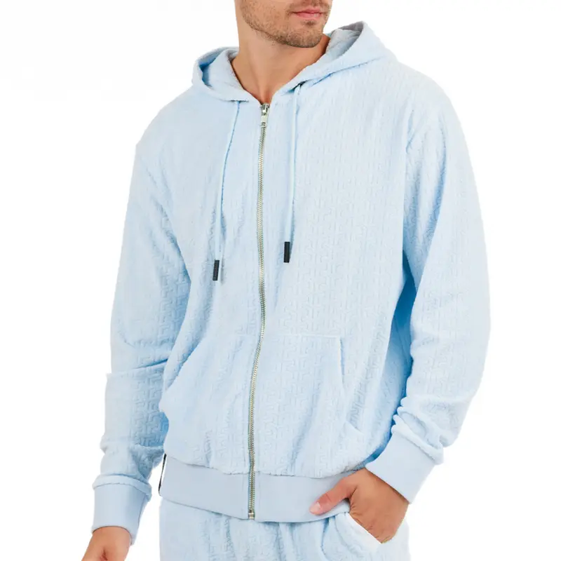 JACQUARD PARIS SKY BLUE | Towelling Hoodie