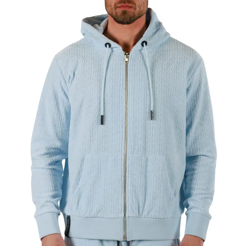 JACQUARD SKY BLUE | Towelling Hoodie