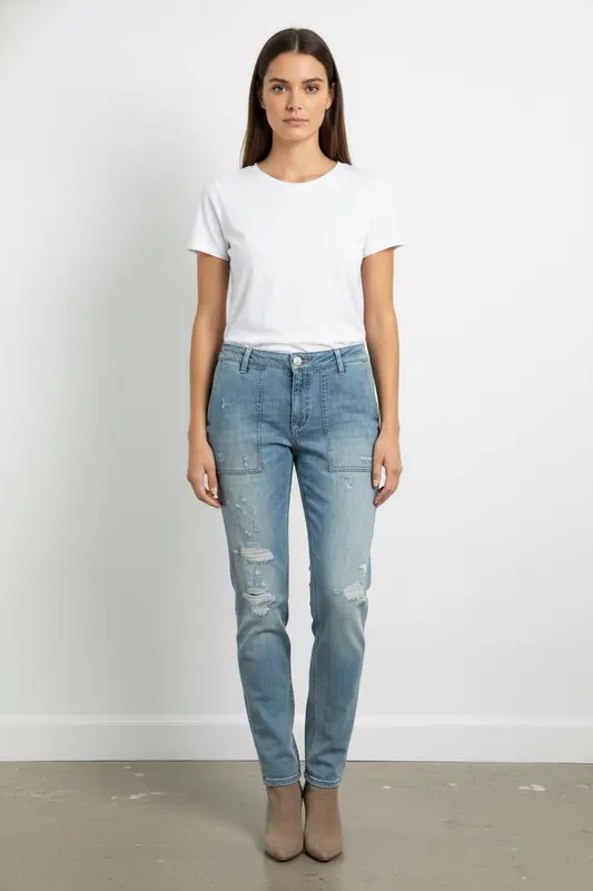 Jean Délavé Bleu - Taille XS/34