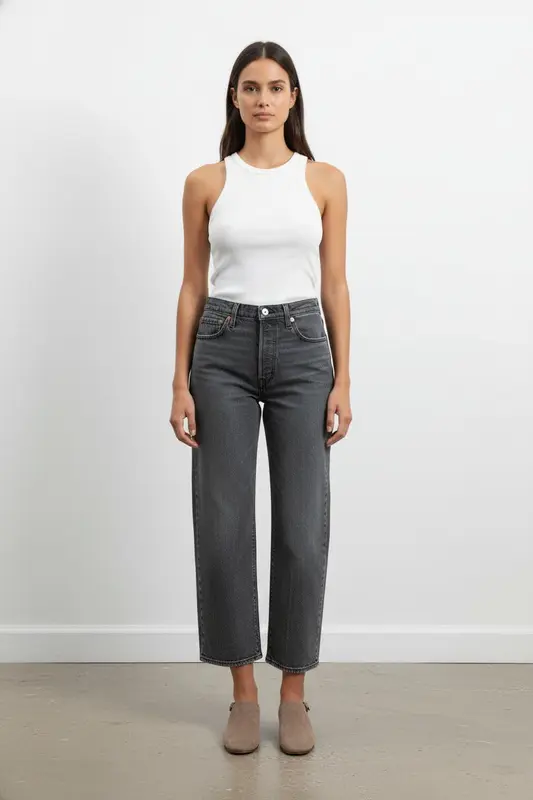 Jean Droit Gris - Taille S/36