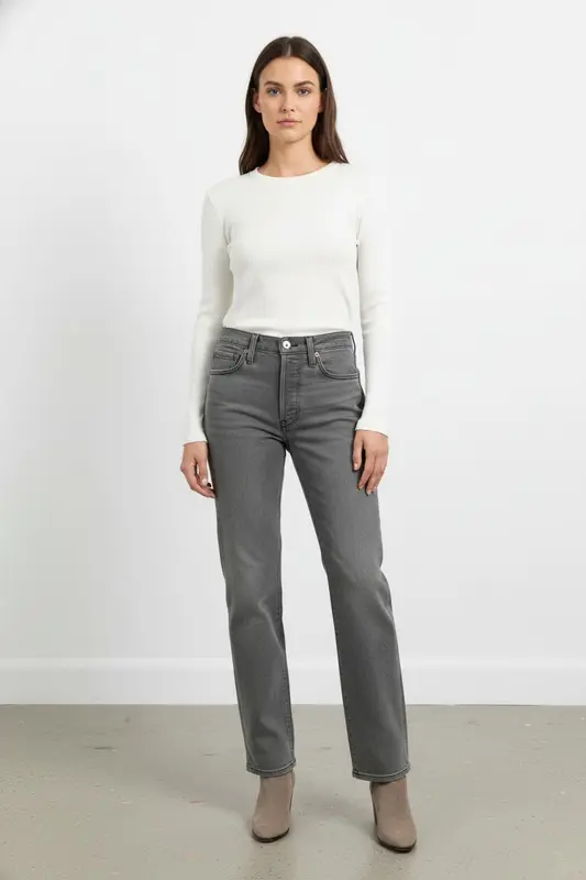 Jean Droit Gris - Taille XS/34