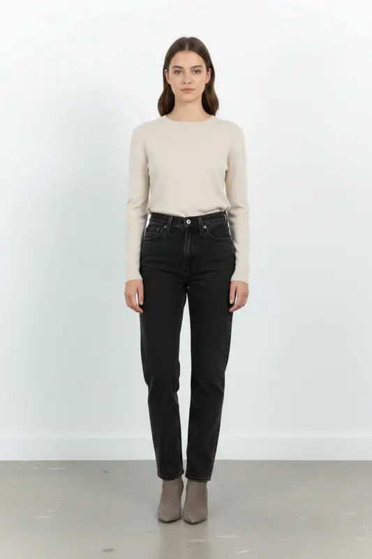 Jean Droit Noir - Taille XS/34