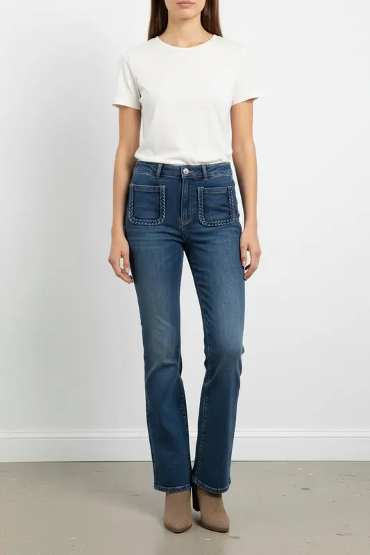 Jean Évasé Bleu - Taille XS/34