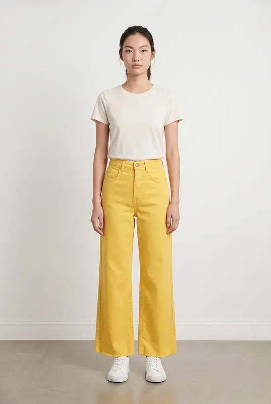 Jean Évasé Jaune - Taille XS/34