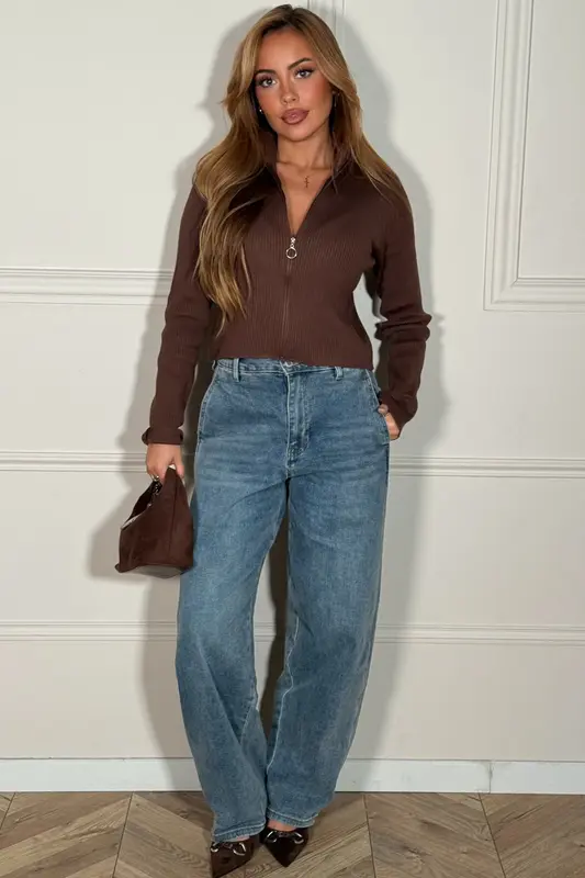 Jeans Coupe Barrel Femme - Style Décontracté Tendance