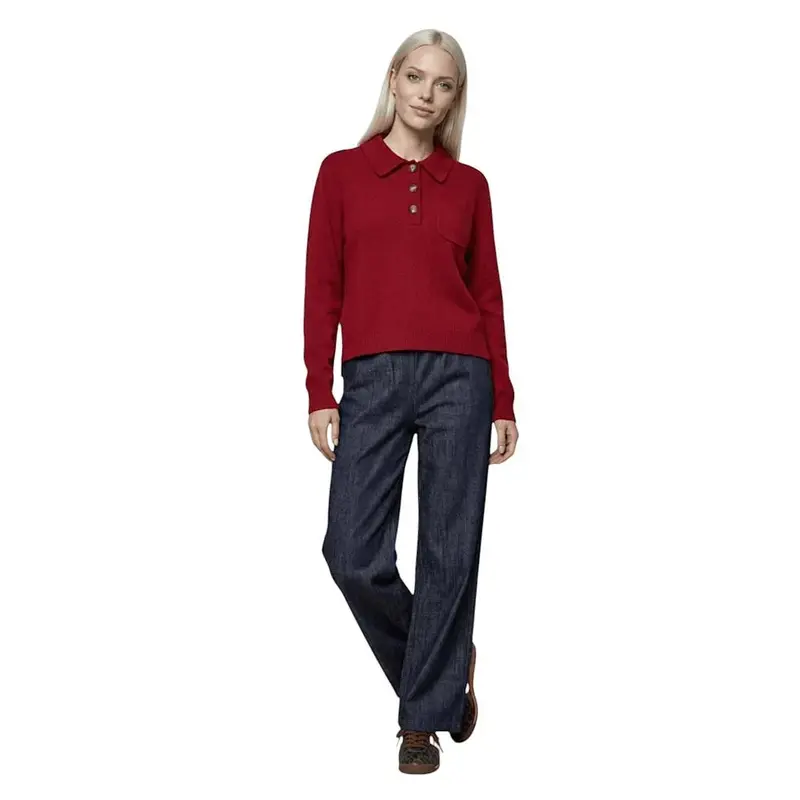 Jeff polo femme bordeaux Loops