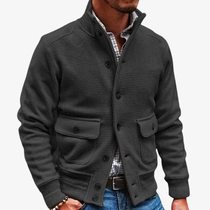 Jonas – Veste Manches Longues Avec Col Montant Et Poches