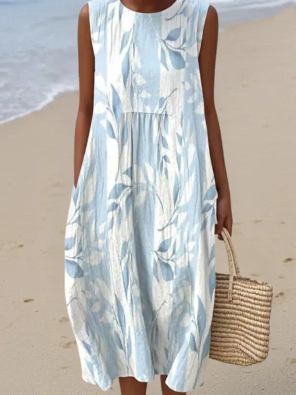 Joy - Robe Midi Aérée Feuillée