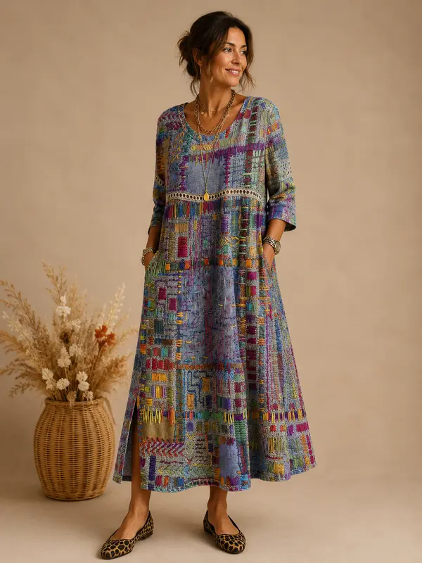 Joyce - Robe Bohème Éthnique Élégante