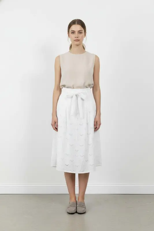 Jupe Brodée Blanche - Taille S/36