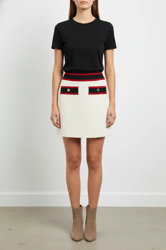 Jupe Courte Blanche et Noire - Taille S/36