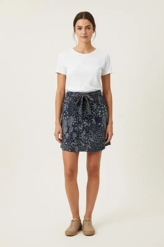 Jupe Courte Bleu et Blanc - Taille M/38