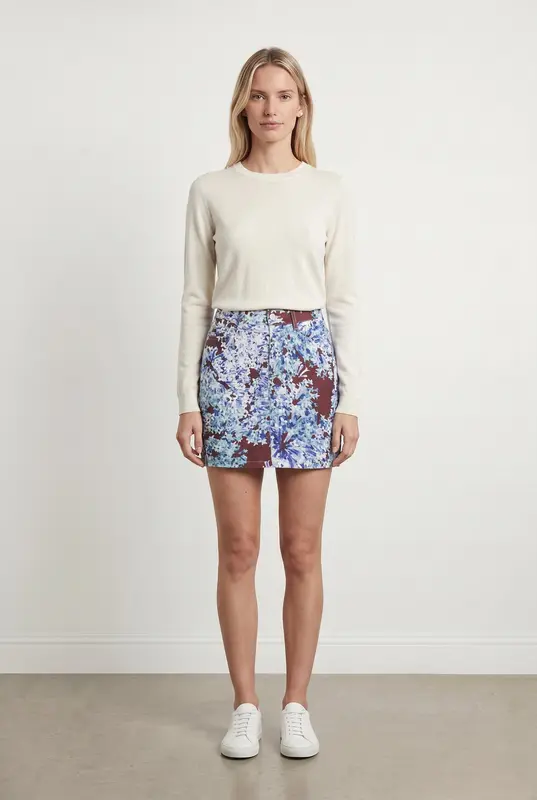 Jupe Courte Bleu et Bordeaux - Taille S/36