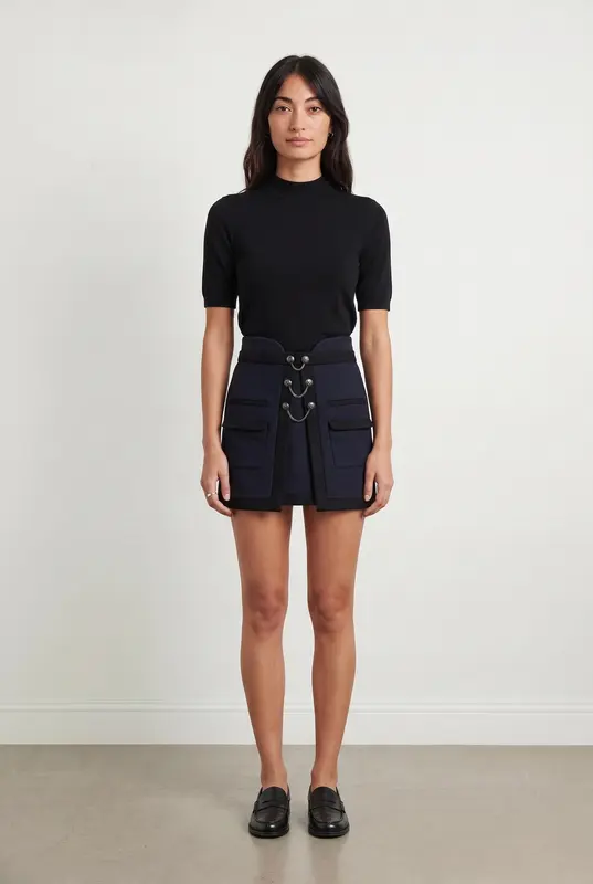 Jupe Courte Bleu et Noir - Taille S/36