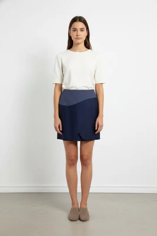 Jupe Courte Bleu Marine et Bleu - Taille S/36