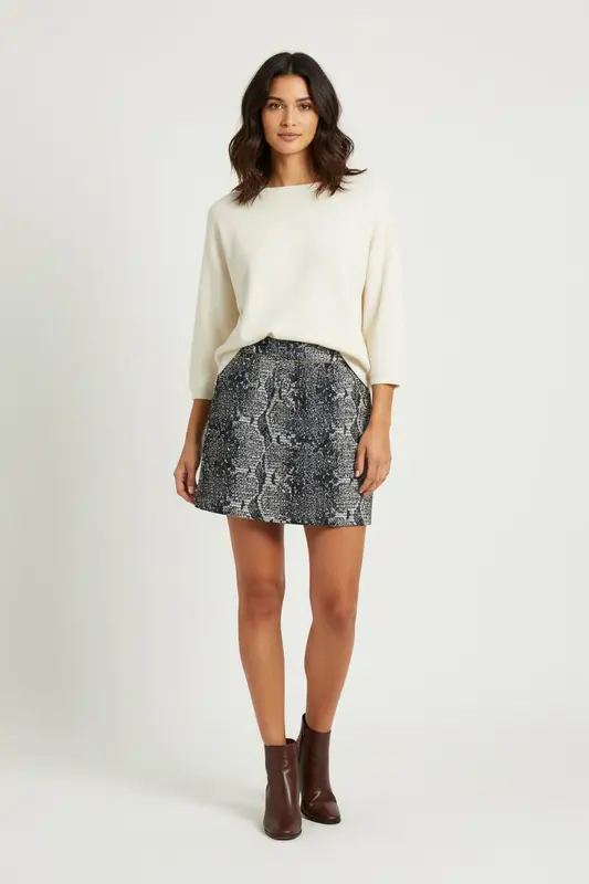 Jupe Courte Bleue et Blanche - Taille S/36