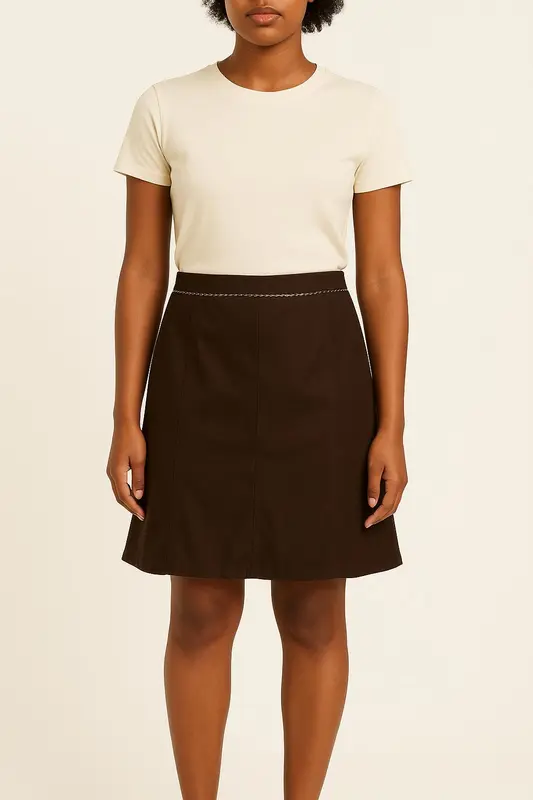 Jupe Courte Marron - Taille M/38