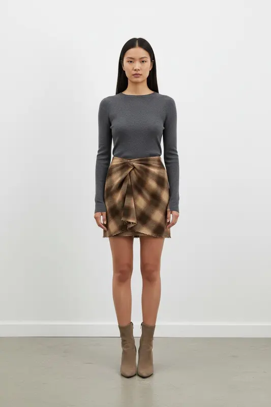 Jupe Courte Marron - Taille XS/34