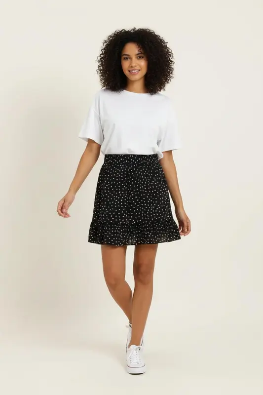 Jupe Courte Noire et Blanche - Taille M/38