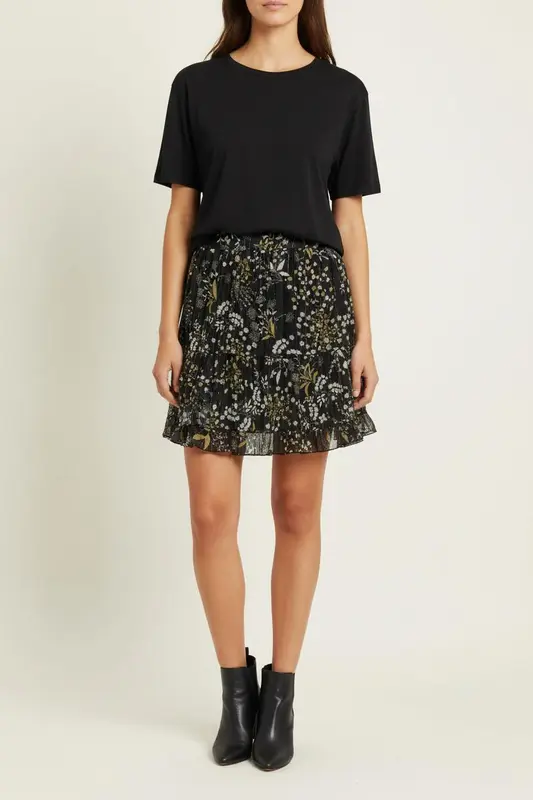 Jupe Courte Noire et Blanche - Taille XS/34