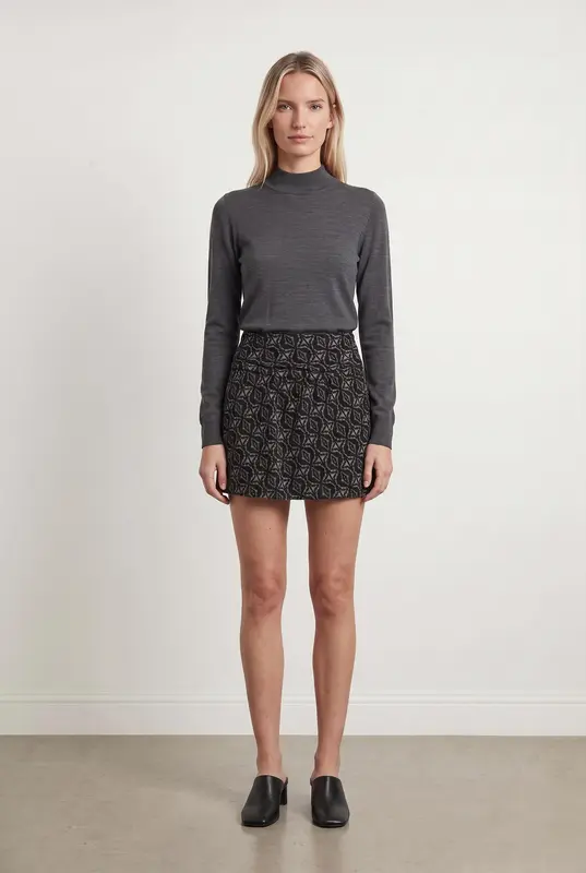 Jupe Courte Noire et Grise - Taille M/38