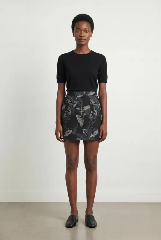 Jupe Courte Noire et Grise - Taille S/36