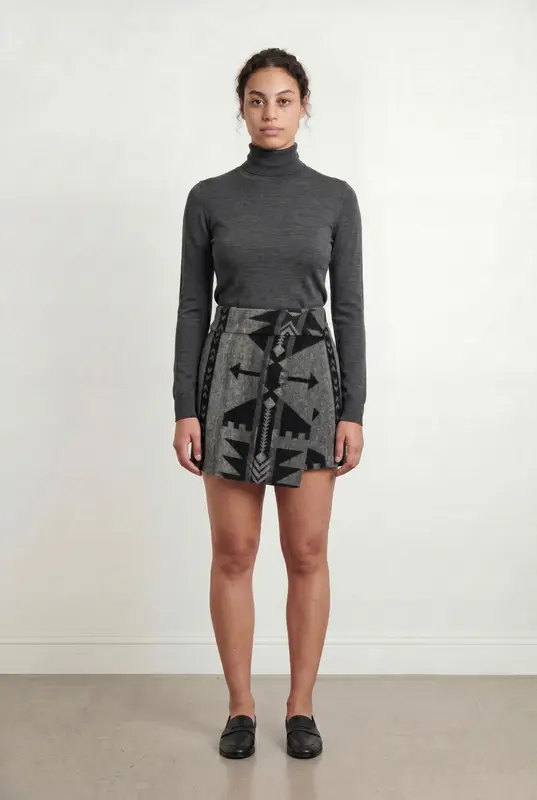 Jupe Courte Noire et Grise - Taille XL/42