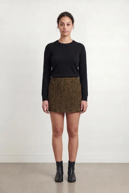 Jupe Courte Noire et Jaune - Taille L/40