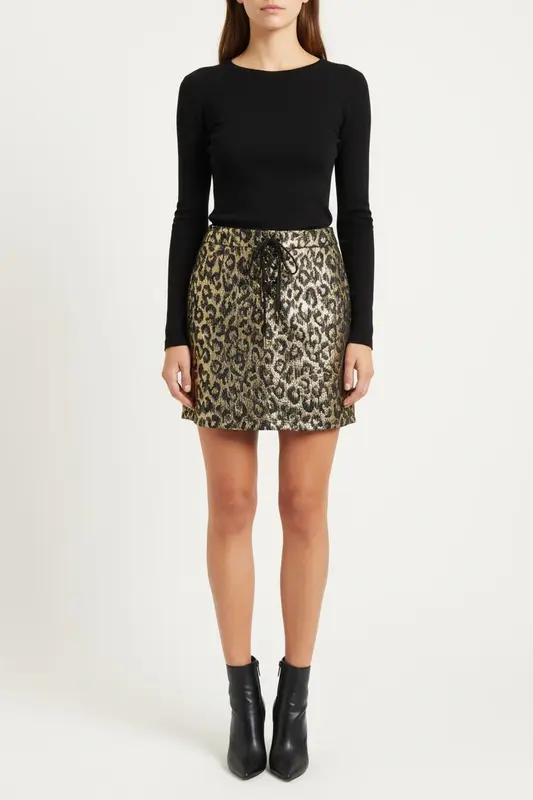 Jupe Courte Or et Noir - Taille S/36