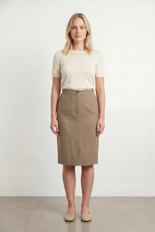Jupe Crayon Beige - Taille L/40