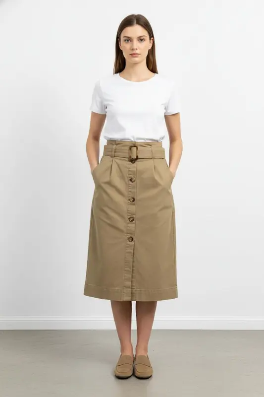 Jupe Crayon Beige - Taille S/36