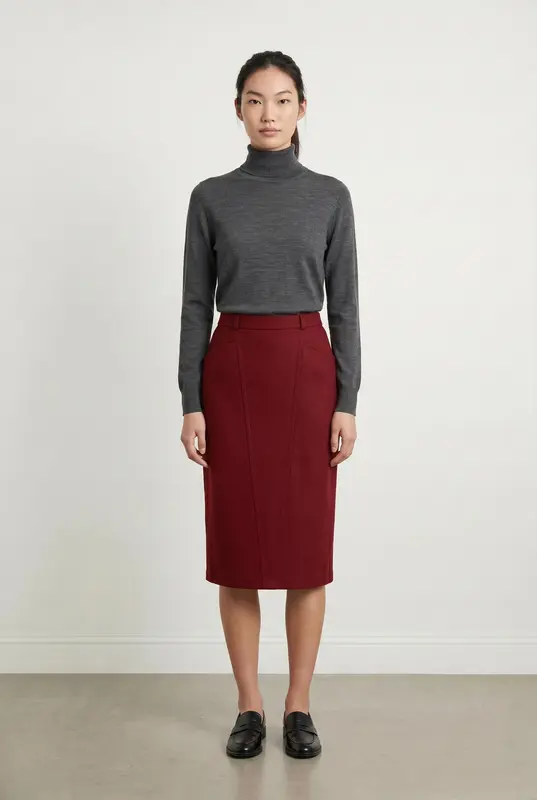 Jupe Crayon Bordeaux - Taille S/36