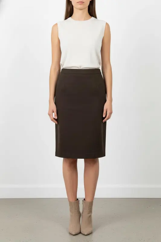 Jupe Crayon Marron - Taille XL/42
