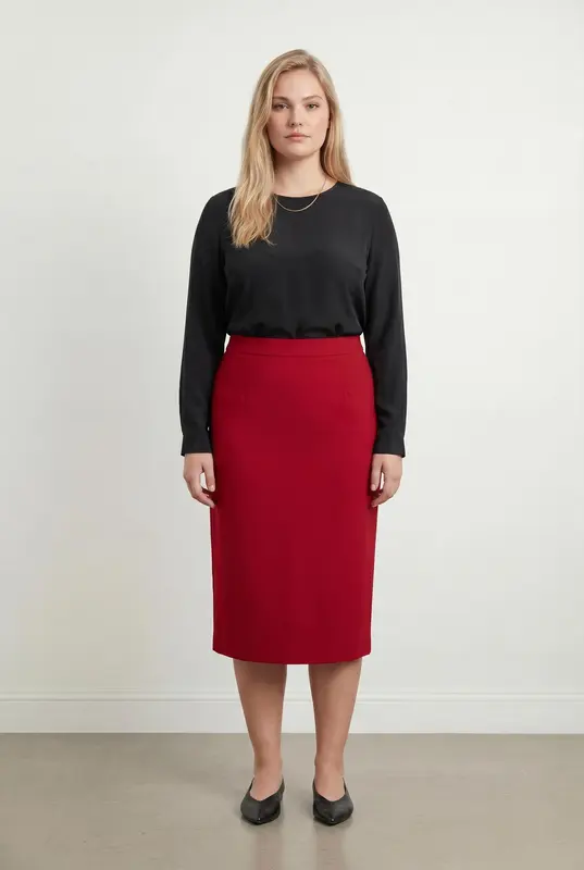 Jupe Crayon Rouge - Taille XL/42